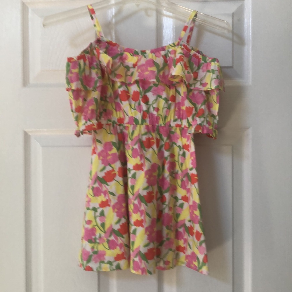 Gorgeous Janie and Jack floral summer dress with straps and lining. Size 5.